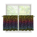 Rainbow Leopard Pattern Print Tier Curtains