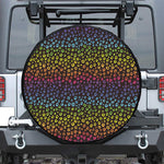 Rainbow Leopard Pattern Print Tire Cover