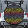 Rainbow Leopard Pattern Print Tire Cover