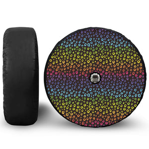 Rainbow Leopard Pattern Print Tire Cover With Camera Hole