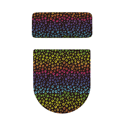 Rainbow Leopard Pattern Print Toilet Lid And Tank Cover Set