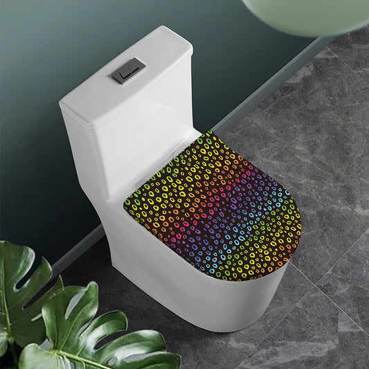Rainbow Leopard Pattern Print Toilet Lid Cover