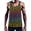 Rainbow Leopard Pattern Print Men's Workout Tank Top