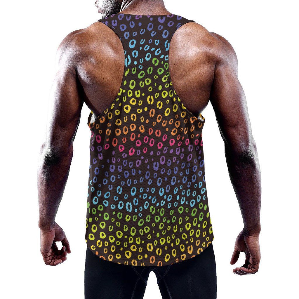 Rainbow Leopard Pattern Print Training Tank Top