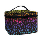 Rainbow Leopard Pattern Print Travel Makeup Bag