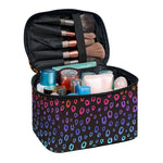 Rainbow Leopard Pattern Print Travel Makeup Bag