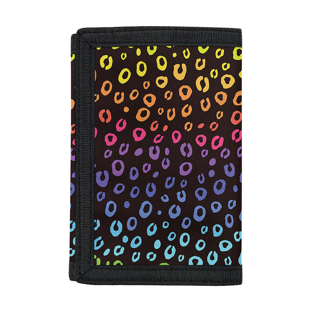 Rainbow Leopard Pattern Print Trifold Wallet