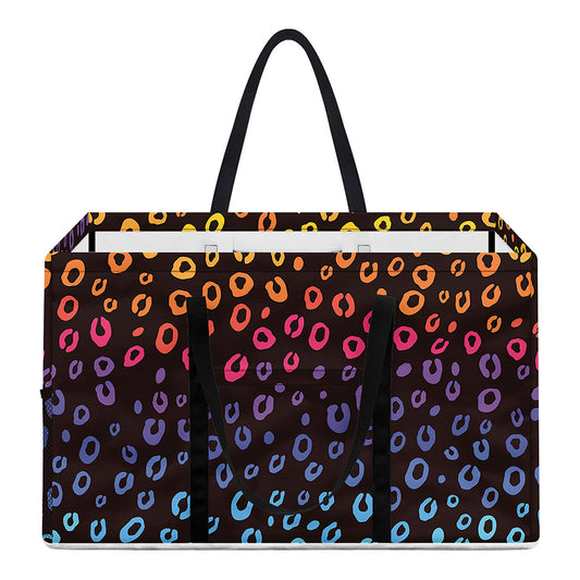 Rainbow Leopard Pattern Print Utility Tote Bag