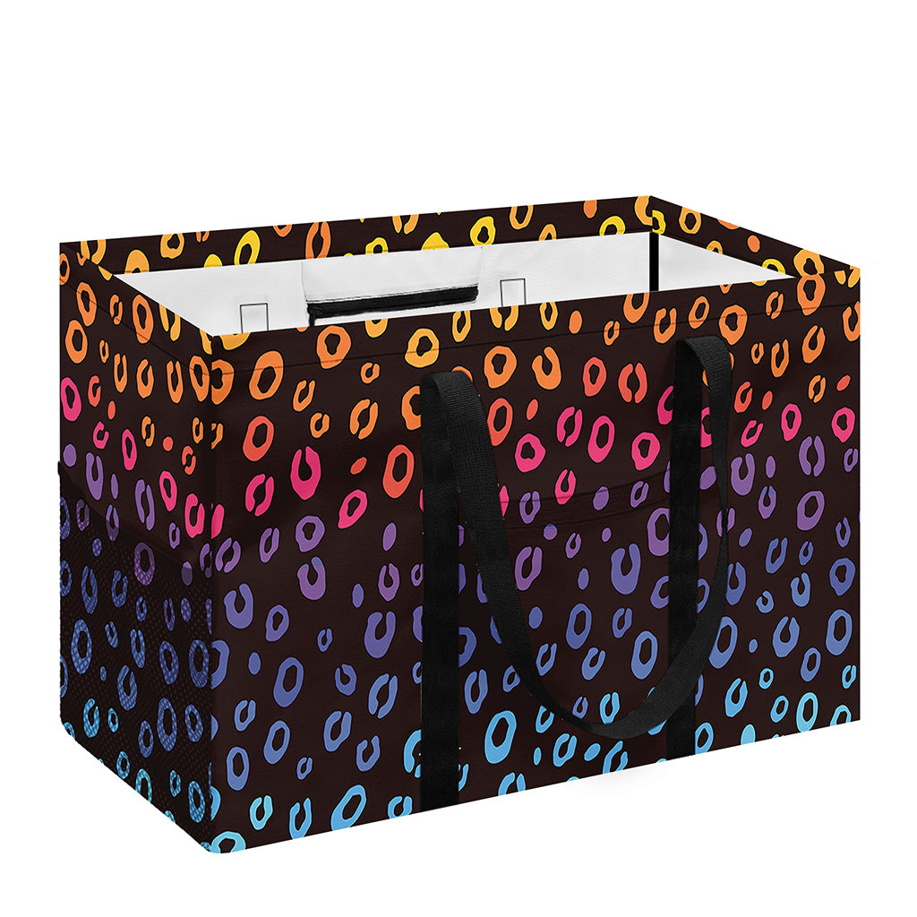 Rainbow Leopard Pattern Print Utility Tote Bag