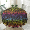 Rainbow Leopard Pattern Print Waterproof Round Tablecloth