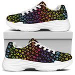 Rainbow Leopard Pattern Print White Chunky Shoes