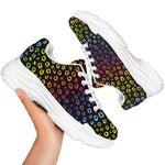 Rainbow Leopard Pattern Print White Chunky Shoes