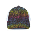 Rainbow Leopard Pattern Print White Mesh Trucker Hat