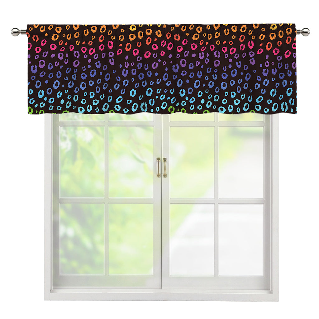 Rainbow Leopard Pattern Print Window Valance