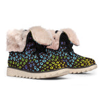 Rainbow Leopard Pattern Print Winter Boots