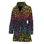 Rainbow Leopard Pattern Print Women's Bathrobe