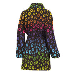 Rainbow Leopard Pattern Print Women's Bathrobe