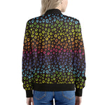 Rainbow Leopard Pattern Print Women's Bomber Jacket