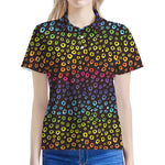 Rainbow Leopard Pattern Print Women's Polo Shirt