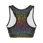 Rainbow Leopard Pattern Print Women's Sports Bra