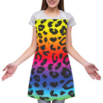 Rainbow Leopard Print Adjustable Apron