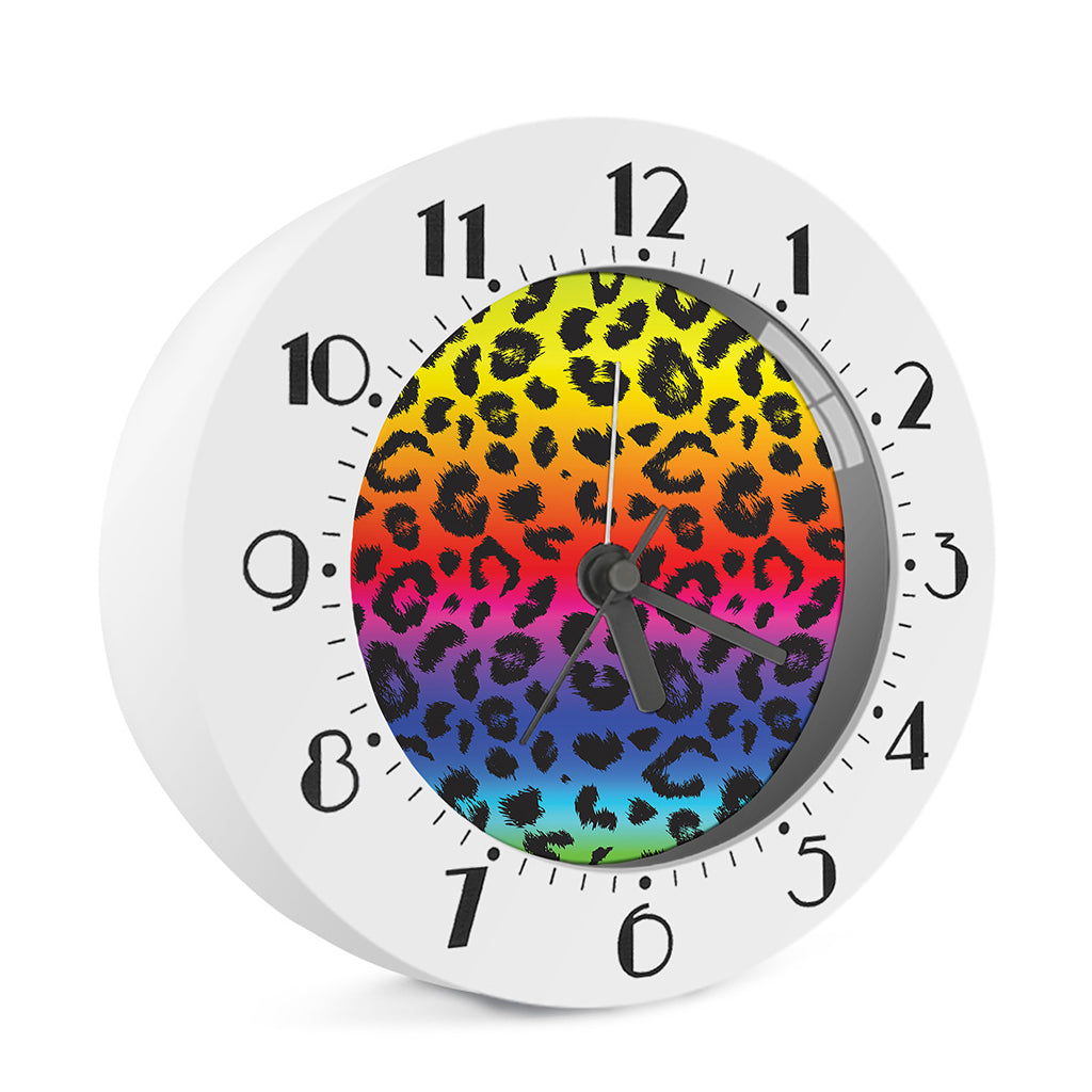 Rainbow Leopard Print Alarm Clock