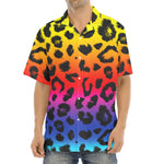 Rainbow Leopard Print Aloha Shirt