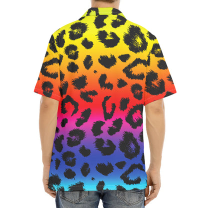 Rainbow Leopard Print Aloha Shirt