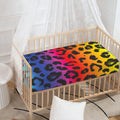Rainbow Leopard Print Baby Crib Sheet