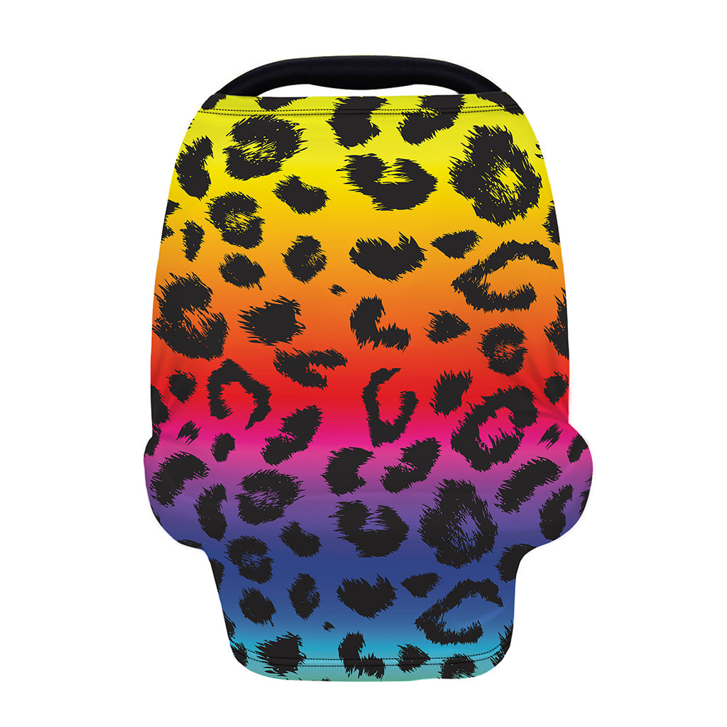 Rainbow Leopard Print Baby Seat Cover