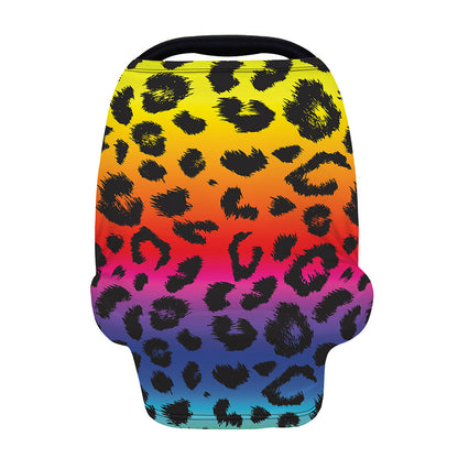 Rainbow Leopard Print Baby Seat Cover