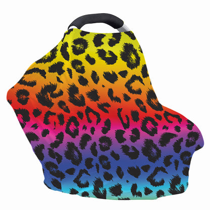 Rainbow Leopard Print Baby Seat Cover