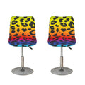 Rainbow Leopard Print Bar Stool Covers