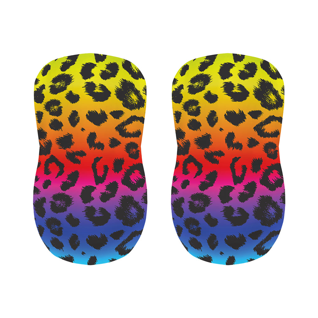 Rainbow Leopard Print Bar Stool Covers