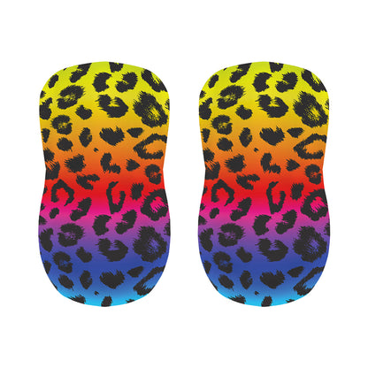 Rainbow Leopard Print Bar Stool Covers