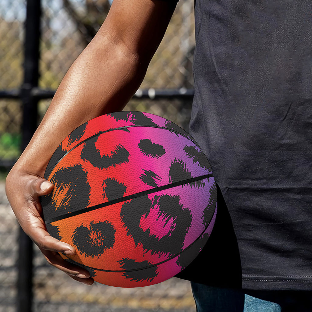 Rainbow Leopard Print Basketball