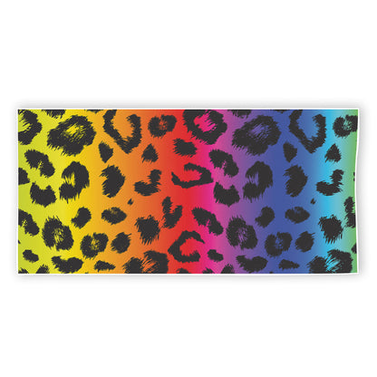 Rainbow Leopard Print Beach Towel