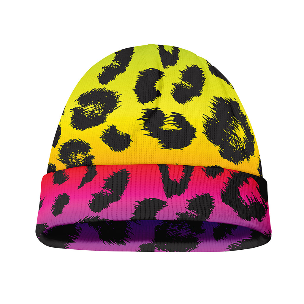 Rainbow Leopard Print Beanie