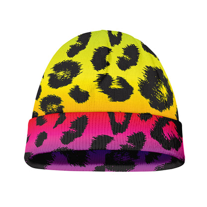 Rainbow Leopard Print Beanie