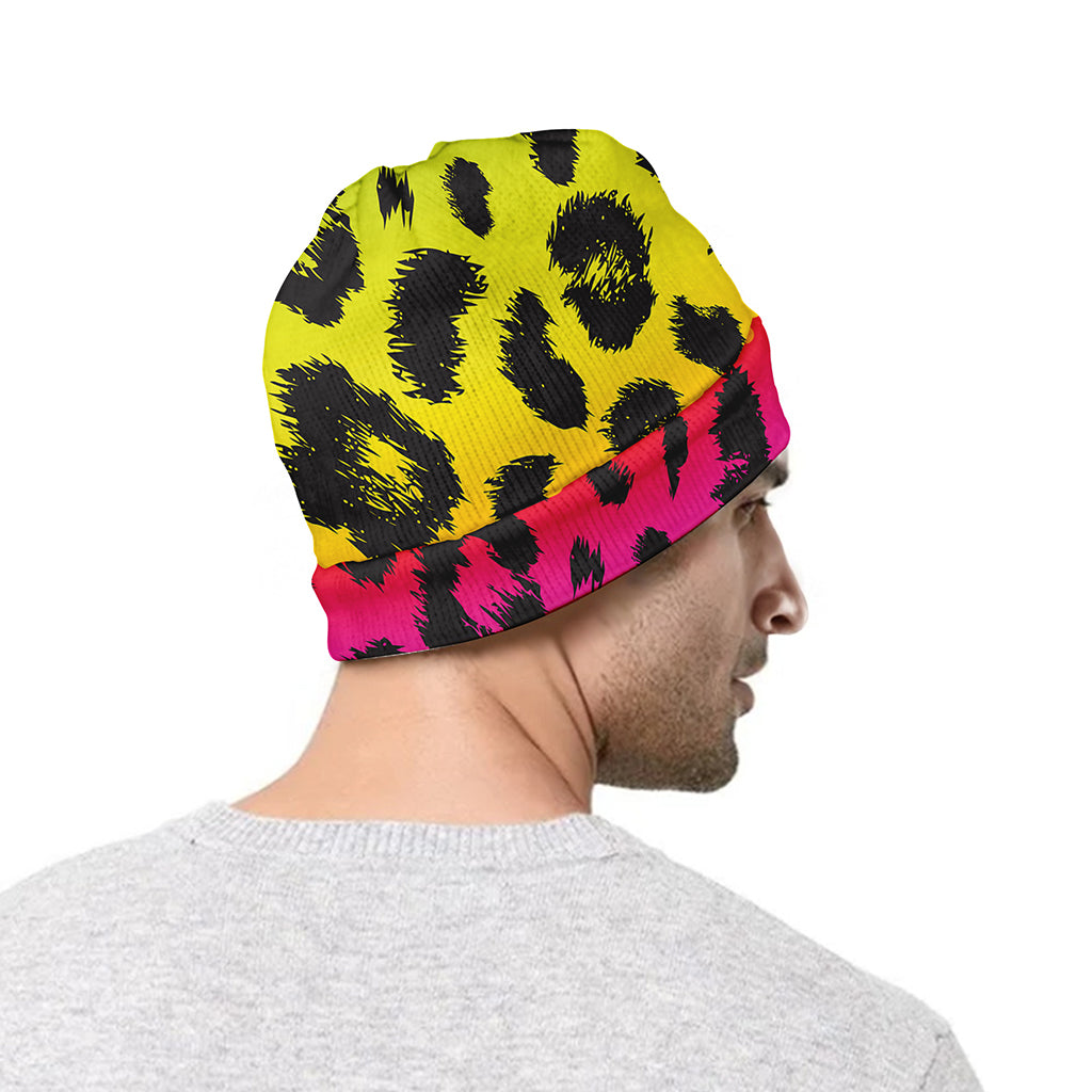 Rainbow Leopard Print Beanie