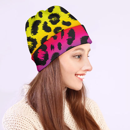 Rainbow Leopard Print Beanie