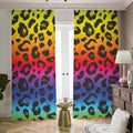 Rainbow Leopard Print Dimout Pencil Pleat Curtains