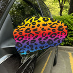 Rainbow Leopard Print Car Side Mirror Covers