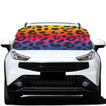 Rainbow Leopard Print Car Windshield Snow Cover