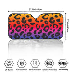 Rainbow Leopard Print Car Windshield Sun Shade
