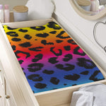Rainbow Leopard Print Changing Pad Cover