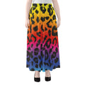 Rainbow Leopard Print Chiffon Maxi Skirt