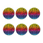 Rainbow Leopard Print Coaster Set