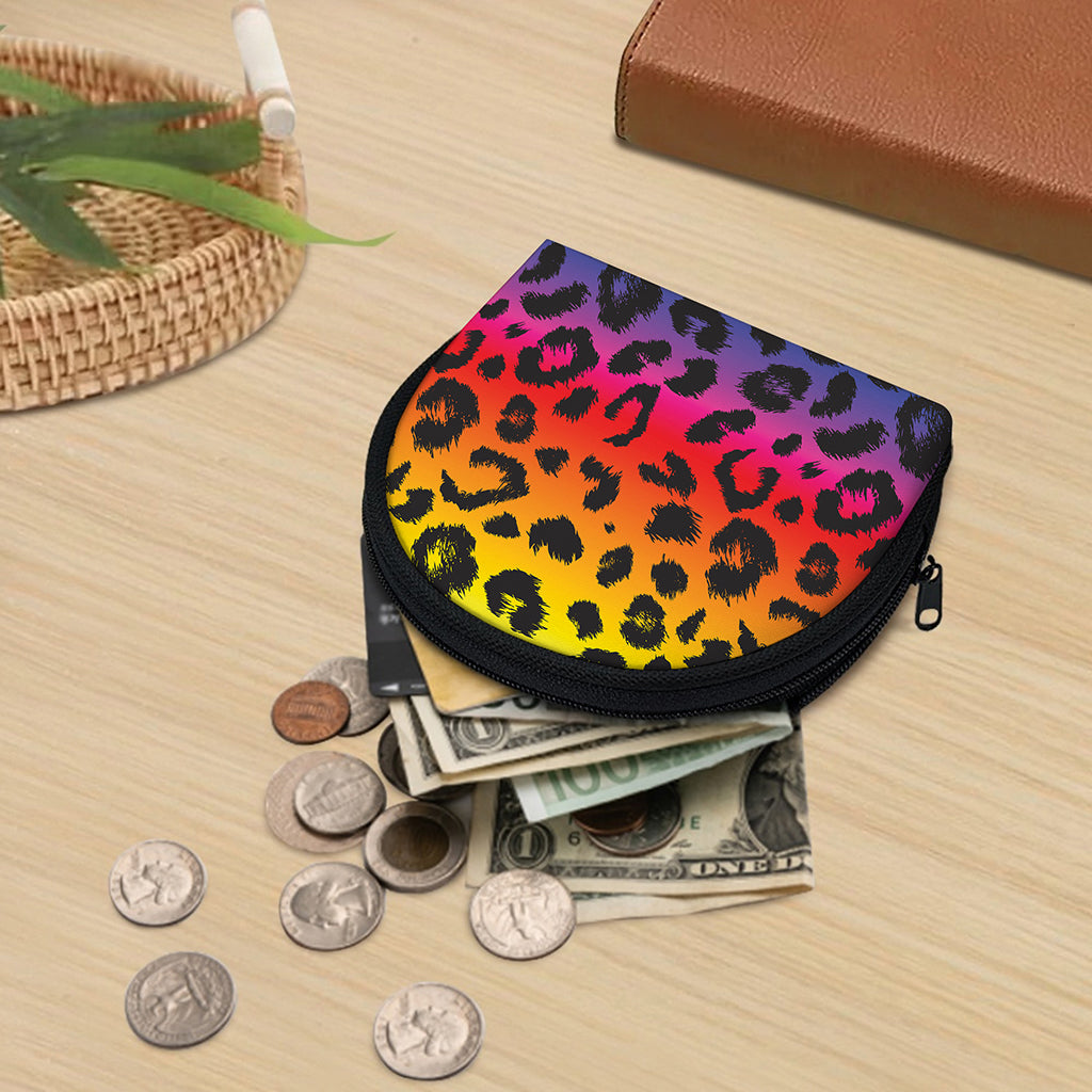 Rainbow Leopard Print Coin Purse