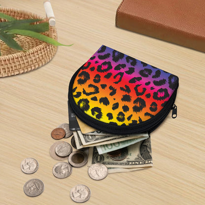 Rainbow Leopard Print Coin Purse